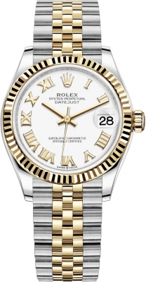 Rolex Datejust 31mm Stainless Steel and Yellow Gold 278273 White Roman Jubilee